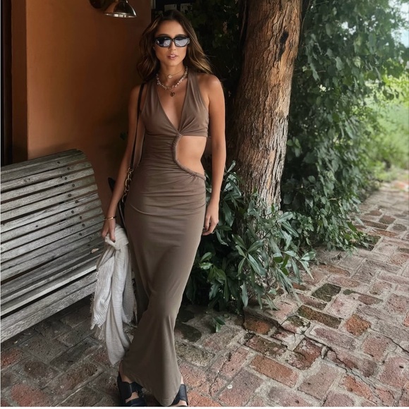 Zara dress cut out midi maxi fitted wedding party coctail - Picture 6 of 14